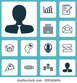 Set Of 12 Universal Editable Icons. Can Be Used For Web, Mobile And App Design. Includes Icons Such As Profit Graph, Sweet, Human Mind And More.