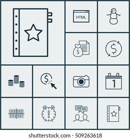 Set Of 12 Universal Editable Icons. Can Be Used For Web, Mobile And App Design. Includes Icons Such As Report, Street, Discussion And More.