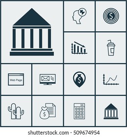 Set Of 12 Universal Editable Icons. Can Be Used For Web, Mobile And App Design. Includes Icons Such As Human Mind, Money Navigation, Cacti And More.