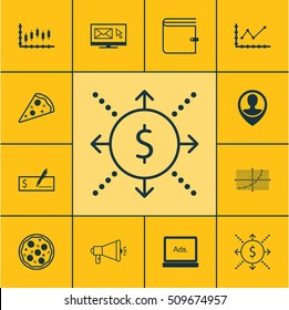 Set Of 12 Universal Editable Icons. Can Be Used For Web, Mobile And App Design. Includes Icons Such As Bank Payment, Wallet, Line Grid And More.