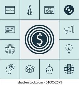 Set Of 12 Universal Editable Icons. Can Be Used For Web, Mobile And App Design. Includes Icons Such As Website, Innovation, Blank Cd And More.