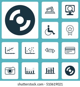 Set Of 12 Universal Editable Icons. Can Be Used For Web, Mobile And App Design. Includes Icons Such As Crossroad, Laptop, Blank Cd And More.