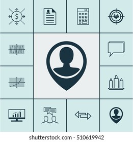 Set Of 12 Universal Editable Icons. Can Be Used For Web, Mobile And App Design. Includes Icons Such As Focus Group, Conference, Sinus Graph And More.