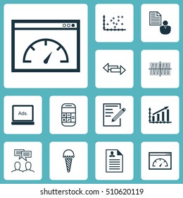 Set Of 12 Universal Editable Icons. Can Be Used For Web, Mobile And App Design. Includes Icons Such As Digital Media, Plot Diagram, Crossroad And More.
