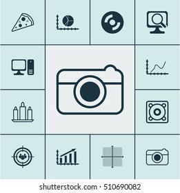 Set Of 12 Universal Editable Icons. Can Be Used For Web, Mobile And App Design. Includes Icons Such As Blank Cd, Street, Circle Graph And More.