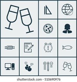 Set Of 12 Universal Editable Icons. Can Be Used For Web, Mobile And App Design. Includes Icons Such As SEO Brainstorm, Decision Making, Fishing And More.