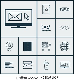 Set Of 12 Universal Editable Icons. Can Be Used For Web, Mobile And App Design. Includes Icons Such As Schedule, Warranty, Blank Ribbon And More.