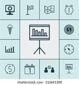 Set Of 12 Universal Editable Icons. Can Be Used For Web, Mobile And App Design. Includes Icons Such As Locate, Agenda, Phone Conference And More.