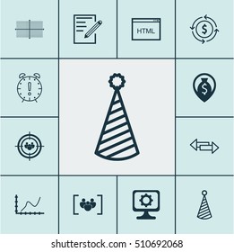 Set Of 12 Universal Editable Icons. Can Be Used For Web, Mobile And App Design. Includes Icons Such As Square Diagram, Crossroad, Money Recycle And More.