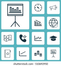 Set Of 12 Universal Editable Icons. Can Be Used For Web, Mobile And App Design. Includes Icons Such As Locate, Money, Road Map And More.