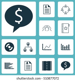 Set Of 12 Universal Editable Icons. Can Be Used For Web, Mobile And App Design. Includes Icons Such As Tree Structure, Cooperation, Curriculum Vitae And More.