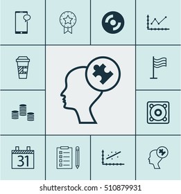 Set Of 12 Universal Editable Icons. Can Be Used For Web, Mobile And App Design. Includes Icons Such As Pin, Analytics, Money And More.