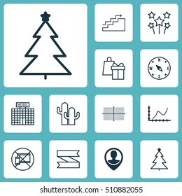 Set Of 12 Universal Editable Icons. Can Be Used For Web, Mobile And App Design. Includes Icons Such As Forbidden Mobile, Square Diagram, Blank Ribbon And More.