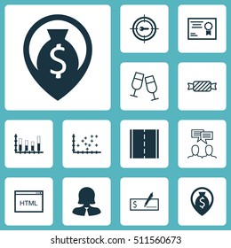 Set Of 12 Universal Editable Icons. Can Be Used For Web, Mobile And App Design. Includes Icons Such As Keyword Marketing, Photo Camera, Plot Diagram And More.