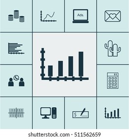 Set Of 12 Universal Editable Icons. Can Be Used For Web, Mobile And App Design. Includes Icons Such As Cacti, Desktop Computer, Sinus Graph And More.