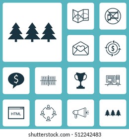 Set Of 12 Universal Editable Icons. Can Be Used For Web, Mobile And App Design. Includes Icons Such As Media Campaign, Collaboration, Money Recycle And More.