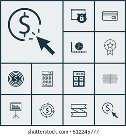 Set Of 12 Universal Editable Icons. Can Be Used For Web, Mobile And App Design. Includes Icons Such As PPC, Square Diagram, Presentation And More.