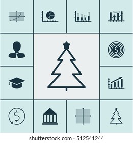 Set Of 12 Universal Editable Icons. Can Be Used For Web, Mobile And App Design. Includes Icons Such As Manager, Profit Graph, Business Goal And More.