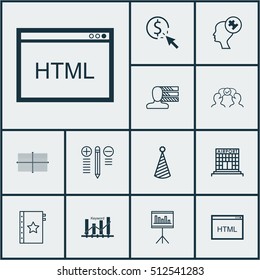 Set Of 12 Universal Editable Icons. Can Be Used For Web, Mobile And App Design. Includes Icons Such As Keyword Optimisation, Presentation, Human Mind And More.