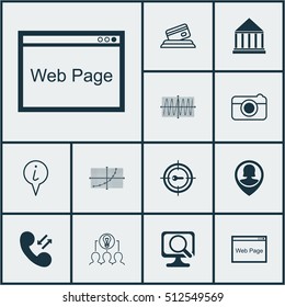 Set Of 12 Universal Editable Icons. Can Be Used For Web, Mobile And App Design. Includes Icons Such As Collaborative Solution, Line Grid, Credit Card And More.