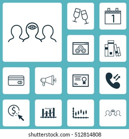 Set Of 12 Universal Editable Icons. Can Be Used For Web, Mobile And App Design. Includes Icons Such As Agenda, Media Campaign, Coaching And More.