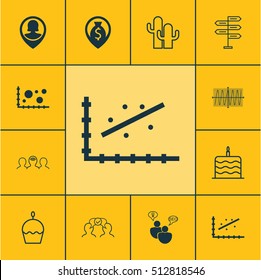 Set Of 12 Universal Editable Icons. Can Be Used For Web, Mobile And App Design. Includes Icons Such As Comparison, Celebration Cake, Cooperation And More.