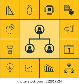 Set Of 12 Universal Editable Icons. Can Be Used For Web, Mobile And App Design. Includes Icons Such As Agenda, Info Pointer, Fail Graph And More.