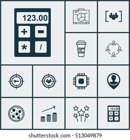 Set Of 12 Universal Editable Icons. Can Be Used For Web, Mobile And App Design. Includes Icons Such As Financial, Questionnaire, Focus Group And More.