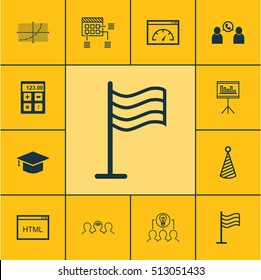 Set Of 12 Universal Editable Icons. Can Be Used For Web, Mobile And App Design. Includes Icons Such As Loading Speed, Graduation, Pin And More.