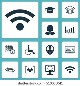 Set Of 12 Universal Editable Icons. Can Be Used For Web, Mobile And App Design. Includes Icons Such As Business Woman, Questionnaire, Accessibility And More.