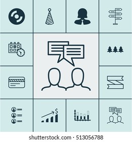 Set Of 12 Universal Editable Icons. Can Be Used For Web, Mobile And App Design. Includes Icons Such As Blank Ribbon, Business Woman, Successful Investment And More.