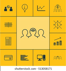 Set Of 12 Universal Editable Icons. Can Be Used For Web, Mobile And App Design. Includes Icons Such As Investment, Info Pointer, Sinus Graph And More.