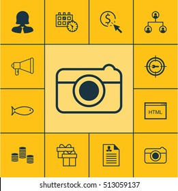 Set Of 12 Universal Editable Icons. Can Be Used For Web, Mobile And App Design. Includes Icons Such As Fishing, Street, Curriculum Vitae And More.