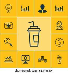 Set Of 12 Universal Editable Icons. Can Be Used For Web, Mobile And App Design. Includes Icons Such As Manager, Operator, Money Trasnfer And More.