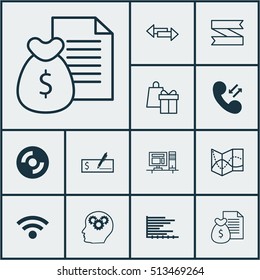 Set Of 12 Universal Editable Icons. Can Be Used For Web, Mobile And App Design. Includes Icons Such As Report, Crossroad, Blank Cd And More.