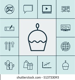 Set Of 12 Universal Editable Icons. Can Be Used For Web, Mobile And App Design. Includes Icons Such As Newsletter, Analytics, Decision Making And More.