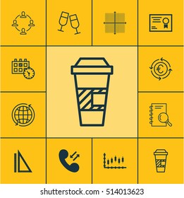 Set Of 12 Universal Editable Icons. Can Be Used For Web, Mobile And App Design. Includes Icons Such As Appointment, World, Graphical Grid And More.