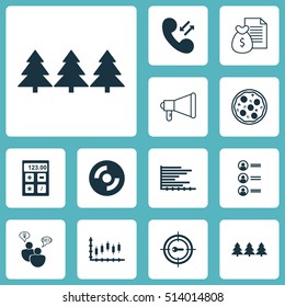 Set Of 12 Universal Editable Icons. Can Be Used For Web, Mobile And App Design. Includes Icons Such As Holiday Ornament, Blank Cd, Keyword Marketing And More.