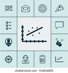 Set Of 12 Universal Editable Icons. Can Be Used For Web, Mobile And App Design. Includes Icons Such As Computer, Sliced Pizza, Pin Employee And More.