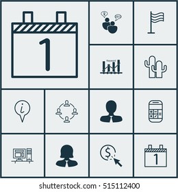 Set Of 12 Universal Editable Icons. Can Be Used For Web, Mobile And App Design. Includes Icons Such As Computer, Cacti, PPC And More.