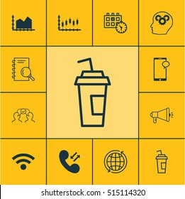 Set Of 12 Universal Editable Icons. Can Be Used For Web, Mobile And App Design. Includes Icons Such As Cellular Data, Appointment, Analysis And More.