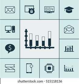 Set Of 12 Universal Editable Icons. Can Be Used For Web, Mobile And App Design. Includes Icons Such As Blank Ribbon, Business Deal, Greeting Email And More.