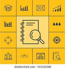 Set Of 12 Universal Editable Icons. Can Be Used For Web, Mobile And App Design. Includes Icons Such As Holiday Ornament, Successful Investment, Dynamics And More.