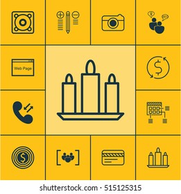 Set Of 12 Universal Editable Icons. Can Be Used For Web, Mobile And App Design. Includes Icons Such As Cellular Data, Questionnaire, Wax And More.