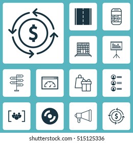 Set Of 12 Universal Editable Icons. Can Be Used For Web, Mobile And App Design. Includes Icons Such As Blank Cd, Calculation, Opportunity And More.