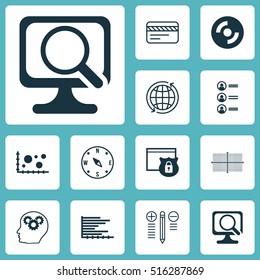 Set Of 12 Universal Editable Icons. Can Be Used For Web, Mobile And App Design. Includes Icons Such As Brain Process, Locate, Blank Cd And More.
