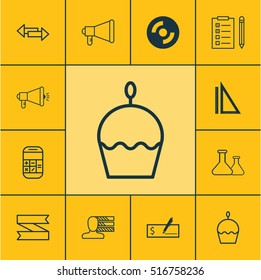 Set Of 12 Universal Editable Icons. Can Be Used For Web, Mobile And App Design. Includes Icons Such As Personal Skills, Crossroad, Media Campaign And More.