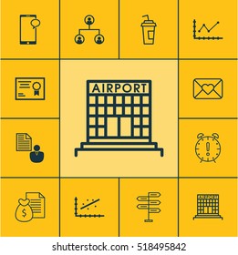 Set Of 12 Universal Editable Icons. Can Be Used For Web, Mobile And App Design. Includes Icons Such As Celebration Letter, Time Management, Messaging And More.
