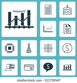 Set Of 12 Universal Editable Icons. Can Be Used For Web, Mobile And App Design. Includes Elements Such As Business Deal, Achievement Graph, Curriculum Vitae And More.