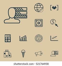 Set Of 12 Universal Editable Icons. Can Be Used For Web, Mobile And App Design. Includes Elements Such As Library, Innovation, Personal Skills And More.